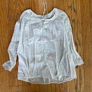 See by Chloe lace up peasant top blouse sheer cotton